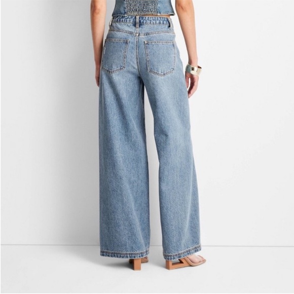 Women's High-Rise Distressed Wide Leg
Jeans - Jenee Naylor Medium Wash - Picture 2 of 5